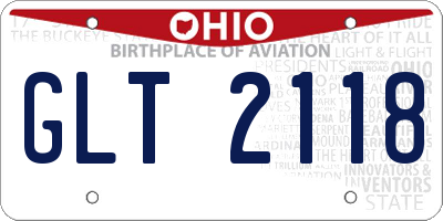 OH license plate GLT2118