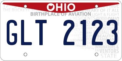 OH license plate GLT2123