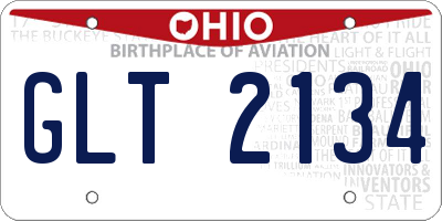 OH license plate GLT2134