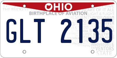 OH license plate GLT2135