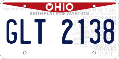 OH license plate GLT2138