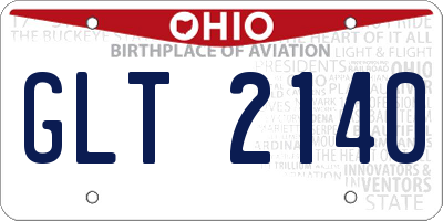 OH license plate GLT2140