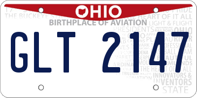 OH license plate GLT2147