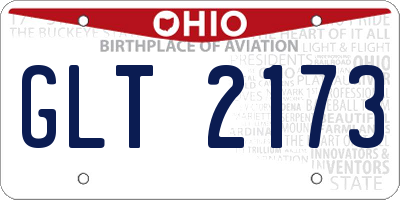 OH license plate GLT2173
