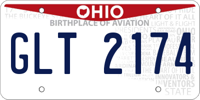 OH license plate GLT2174