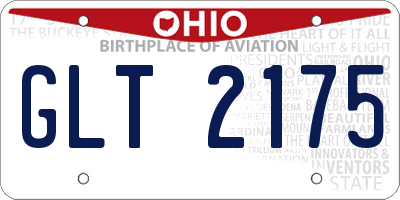 OH license plate GLT2175