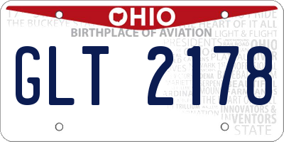OH license plate GLT2178
