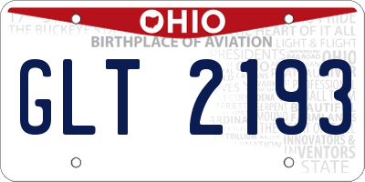 OH license plate GLT2193