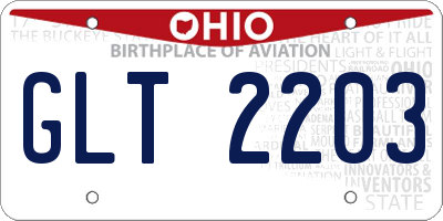 OH license plate GLT2203
