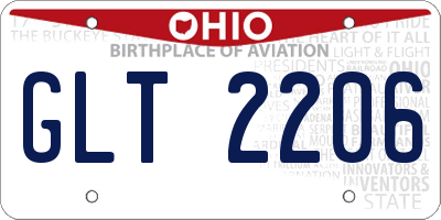 OH license plate GLT2206