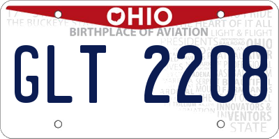 OH license plate GLT2208