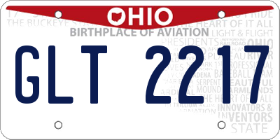 OH license plate GLT2217