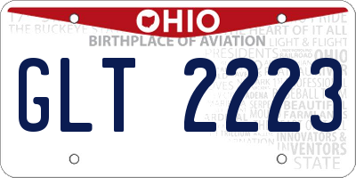 OH license plate GLT2223