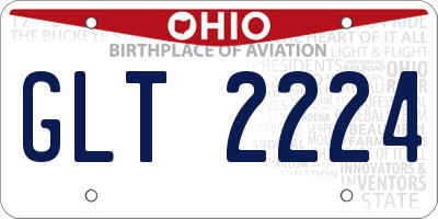 OH license plate GLT2224
