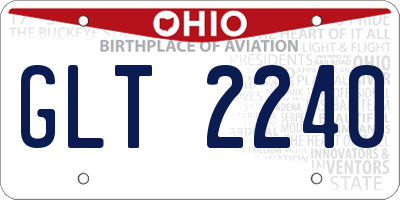 OH license plate GLT2240
