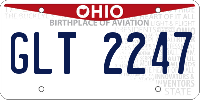 OH license plate GLT2247