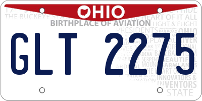 OH license plate GLT2275