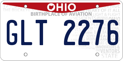 OH license plate GLT2276
