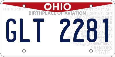 OH license plate GLT2281