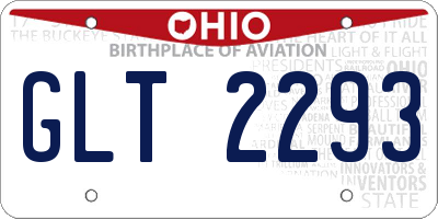 OH license plate GLT2293