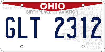 OH license plate GLT2312