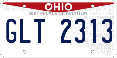 OH license plate GLT2313