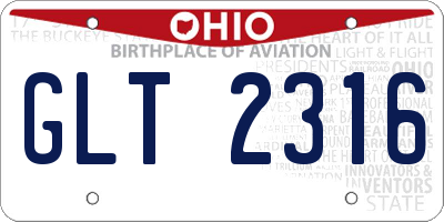OH license plate GLT2316