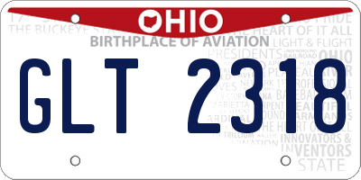 OH license plate GLT2318