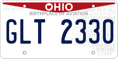 OH license plate GLT2330