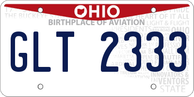 OH license plate GLT2333