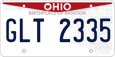 OH license plate GLT2335