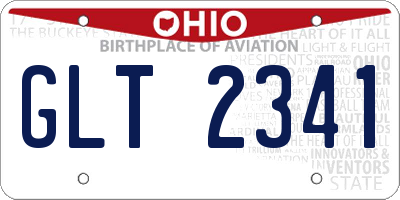 OH license plate GLT2341