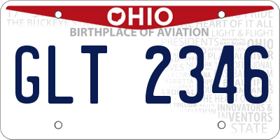 OH license plate GLT2346
