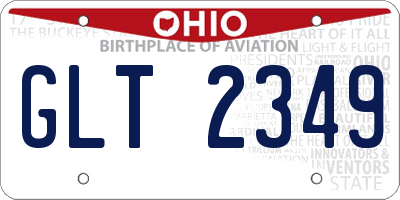 OH license plate GLT2349