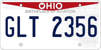 OH license plate GLT2356