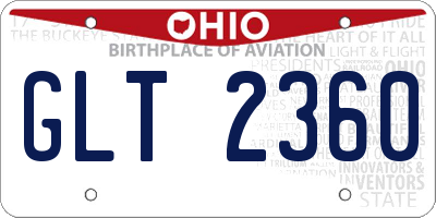 OH license plate GLT2360