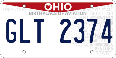 OH license plate GLT2374