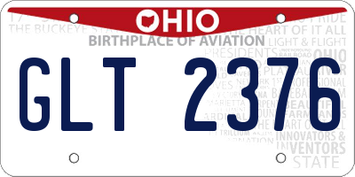 OH license plate GLT2376