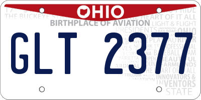 OH license plate GLT2377