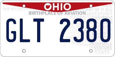 OH license plate GLT2380