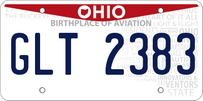 OH license plate GLT2383