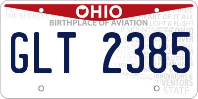 OH license plate GLT2385