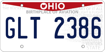 OH license plate GLT2386