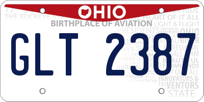 OH license plate GLT2387