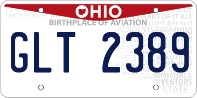 OH license plate GLT2389
