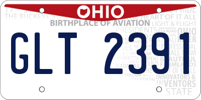 OH license plate GLT2391