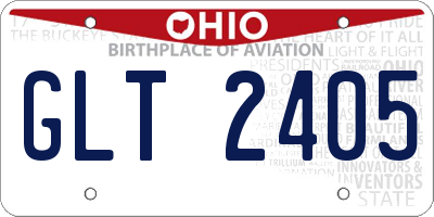 OH license plate GLT2405