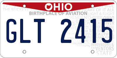 OH license plate GLT2415