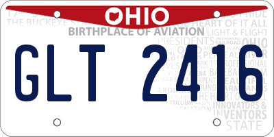 OH license plate GLT2416