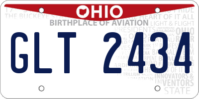 OH license plate GLT2434